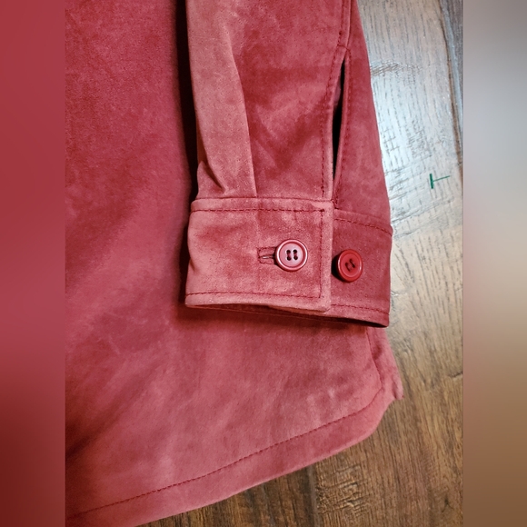 Jessica Holbrook Burgundy Leather Jacket - Picture 9 of 11